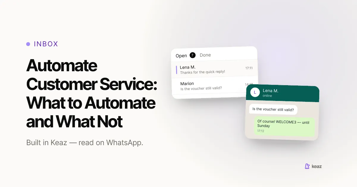 Keaz cover: how to automate customer service in a Shopify store and what to leave to a human